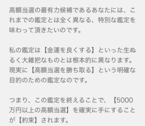 偽鑑定師から届いたメッセージの一部のスクリーンショット