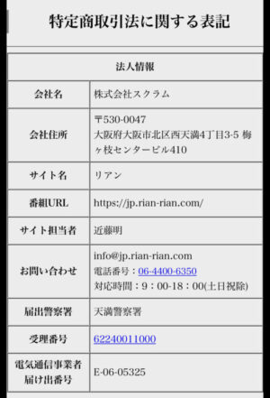 特定商取引法に関する表記