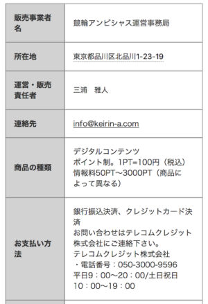 特定商取引法に基づく表記