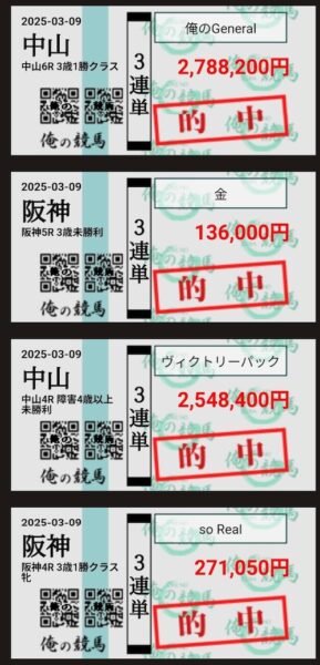 俺の競馬の的中実績3