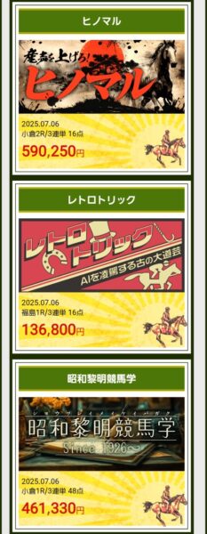 アナログの中央競馬の的中実績2