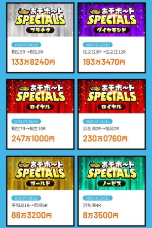 あそボートの的中実績1