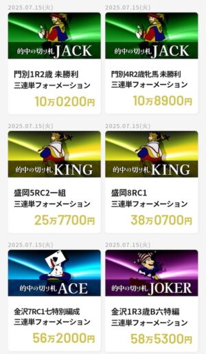 大当たり競馬の的中実績1