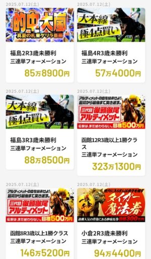 大当たり競馬の的中実績2