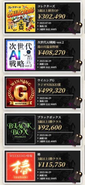 横綱ダービーの的中実績2