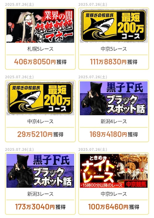 ベストホースの的中実績3