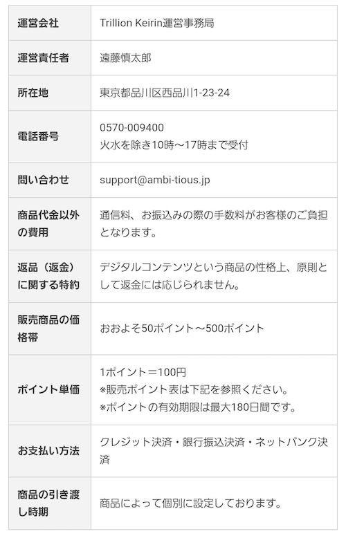 特定商取引法に基づく表記