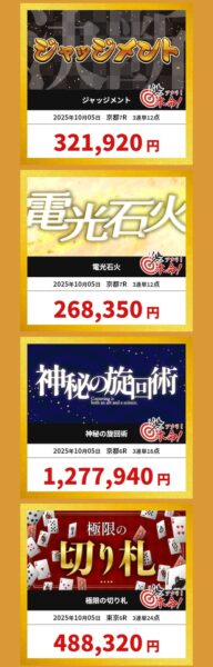 本命の的中実績2