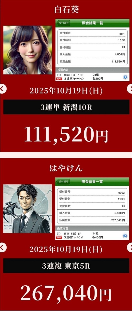 競馬リベンジャーズの的中実績3