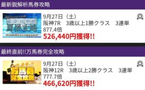 競馬裏街道の的中実績4
