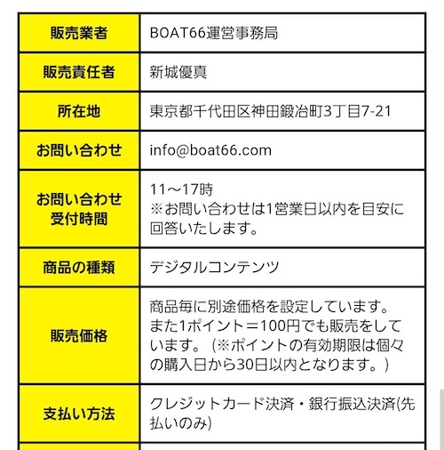特定商取引法に基づく表記