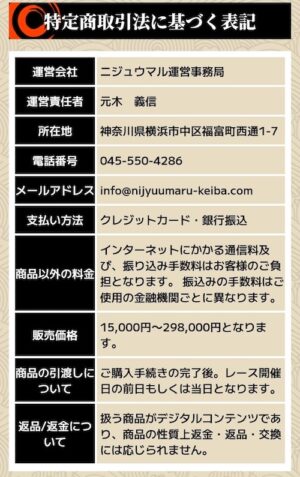 特定商取引法に基づく表記