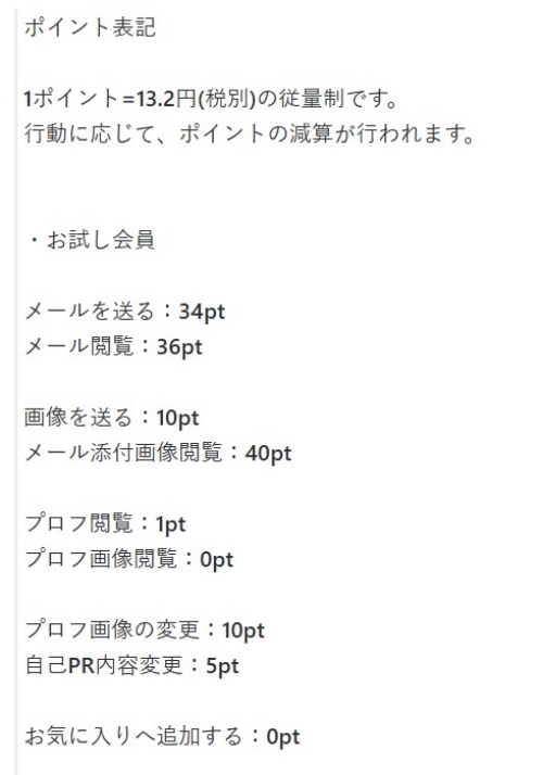veronicaの料金表
