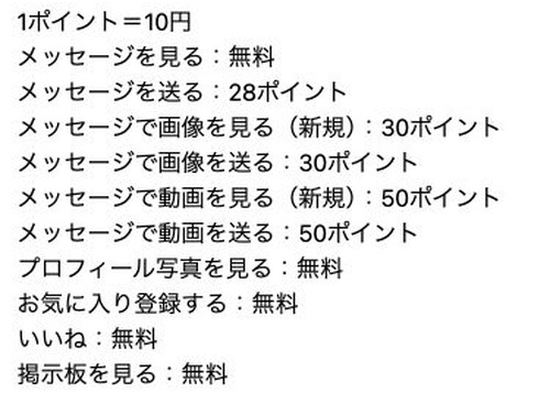 ご近所セフレールの料金表